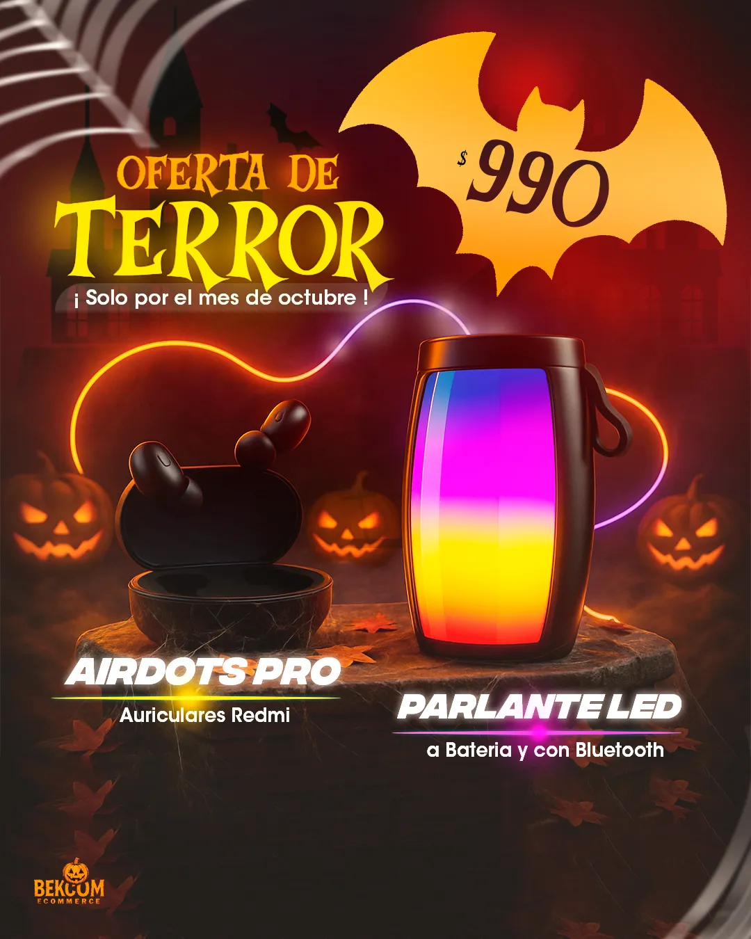 COMBO TERROR - Redmi Airdots Pro + Parlante LED Bluetooth