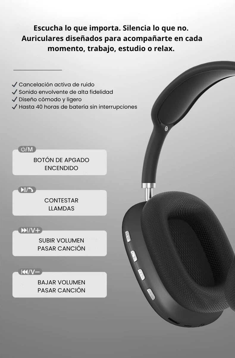 Auriculares Inalámbricos Bluetooth - Cancelación de Ruido y Sonido Premium Auriculares Inalámbricos Bluetooth - Cancelación de Ruido y Sonido Premium