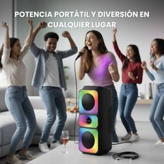 Parlante Karaoke — Potencia portátil y diversión en cualquier lugar - 40 x 15 x15
