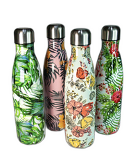 Botella Térmica de Acero Inoxidable 500ml – Diseño Floral Tropical 🌸