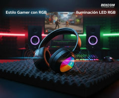 Auriculares Inalámbricos RGB – Sonido Potente y Estilo Gamer