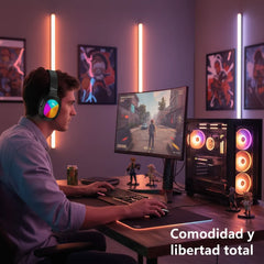 Auriculares Inalámbricos RGB – Sonido Potente y Estilo Gamer