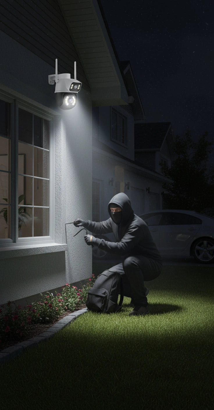 Cámara Seguridad Doble Lente Infrarrojo - Wifi Visón Nocturna Cámara Seguridad Doble Lente Infrarrojo - Wifi Visón Nocturna
