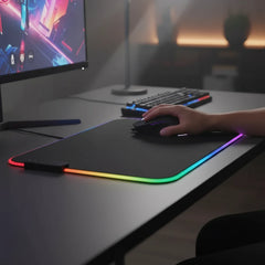 Alfombrilla RGB para Mouse – Iluminación LED Multicolor y Diseño Ultrafino