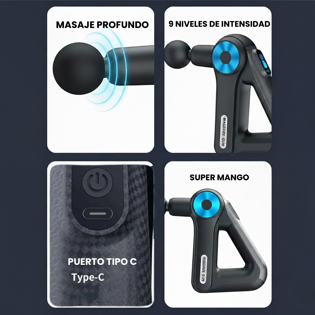 Pistola 9 niveles de potencia y 9 cabezales intercambiables