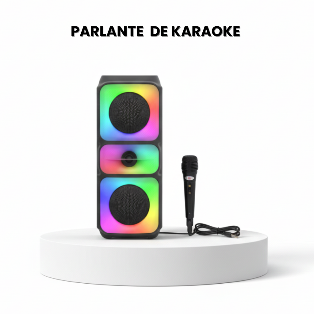 Parlante Karaoke — Potencia portátil y diversión en cualquier lugar - 40 x 15 x15