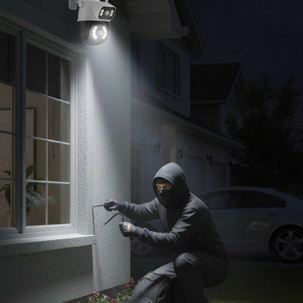 Cámara Seguridad Doble Lente Infrarrojo - Wifi Visón Nocturna