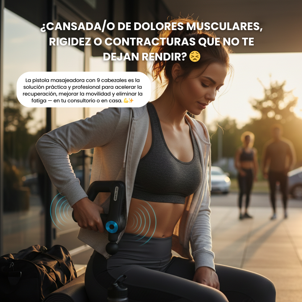 Pistola 9 niveles de potencia y 9 cabezales intercambiables