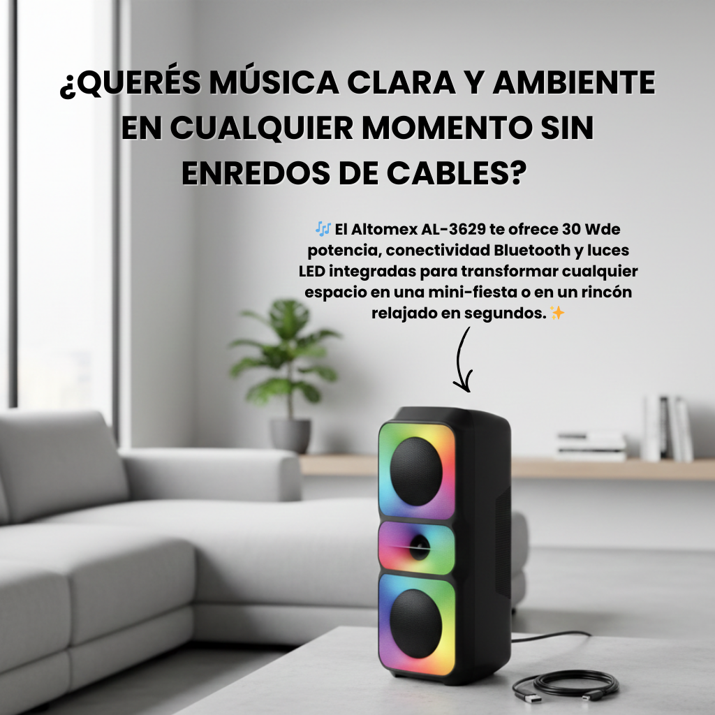 Parlante Karaoke — Potencia portátil y diversión en cualquier lugar - 40 x 15 x15