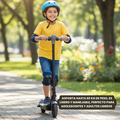 Monopatín eléctrico — Vel. máx 14 km/h · Motor 110W · Carga máx 60 kg · Batería 2–3 h