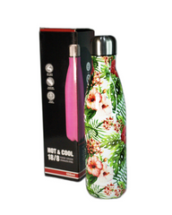 Botella Térmica de Acero Inoxidable 500ml – Diseño Floral Tropical 🌸