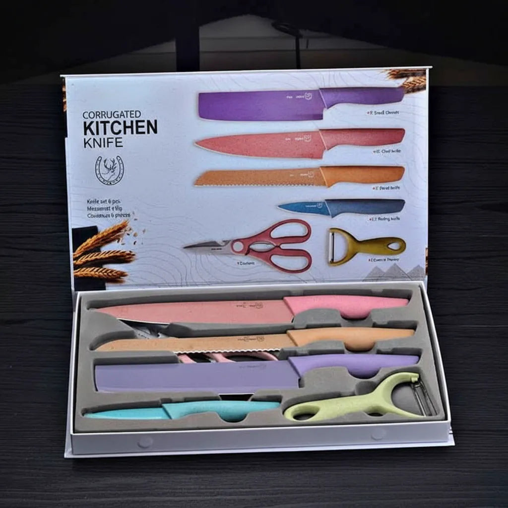Set de Cuchillos de Cerámica 6 Piezas – Con Tijera y Pelador