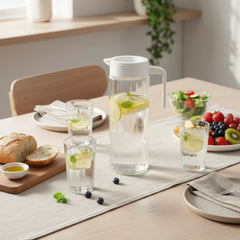 Set Jarra de Vidrio 1.5L + 4 Vasos - Ideal para el Hogar y Reuniones